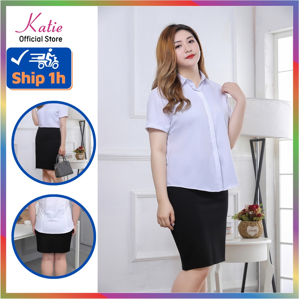Chân Váy Công Sở Big Size Dài 55cm Katie Váy Bút Chì BigSize Đến 80kg Nhiều Màu Size Lớn CV55cm