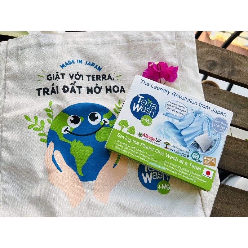 Túi Giặt Terra Wash +Mg Nhật Bản Thay Thế Xà Phòng, Nước Giặt, Bột Giặt