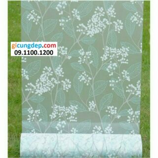 Decal dán kính/kiếng hoa trắng lá xanh