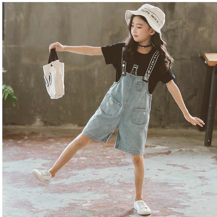Set 2 Bộ Áo Liền Quần Kiểu Hàn Quốc Thời Trang Cho Bé Gái Từ 3-4 - 5-6 - 7-8 - 9-10 - 11-12 - 13 Tuổi