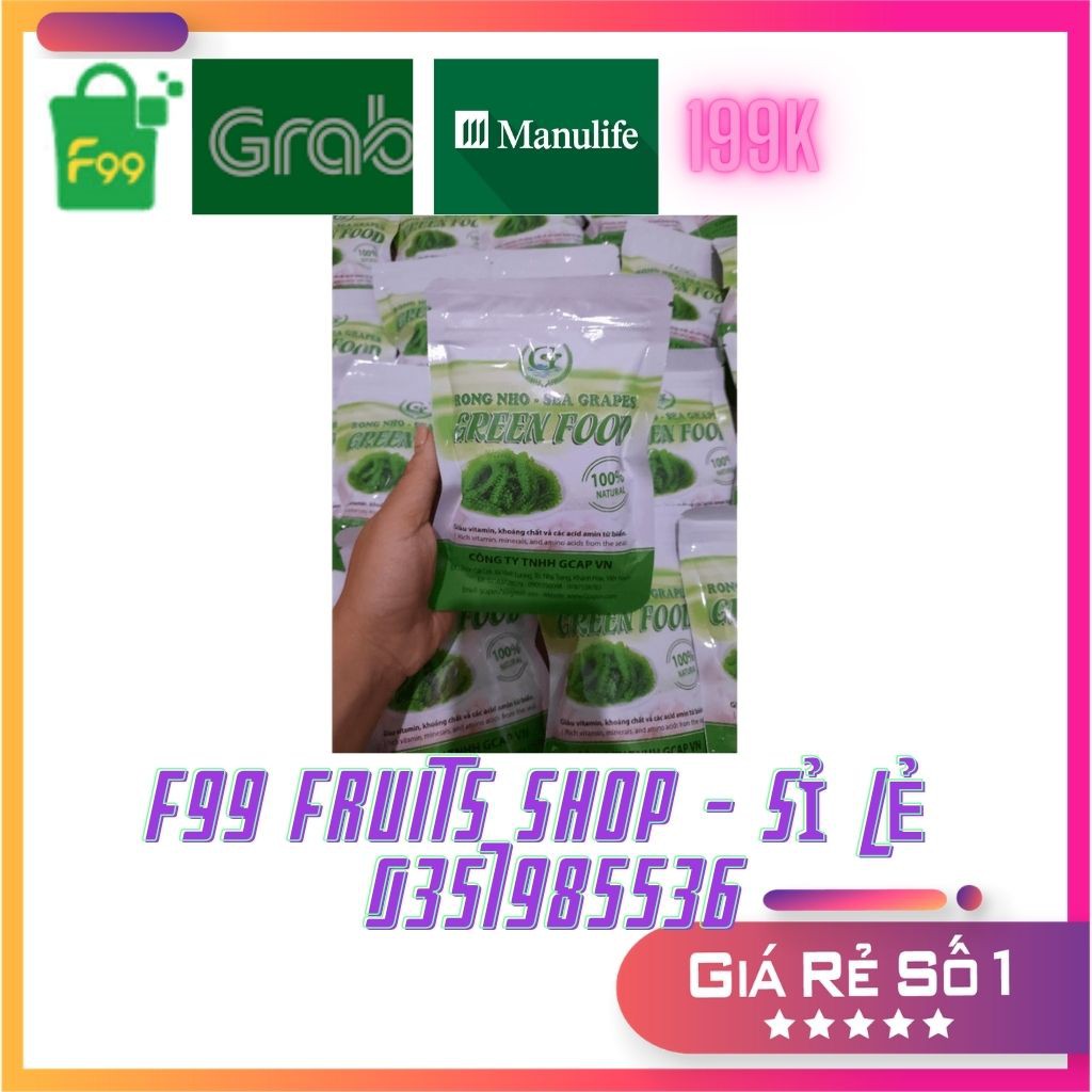 [NGOT10PTT][Rẻ Vô Địch] 1 gói Rong nho Green Food cao cấp nở ra rong nho tươi Organic Hàng công ty check | BigBuy360 - bigbuy360.vn