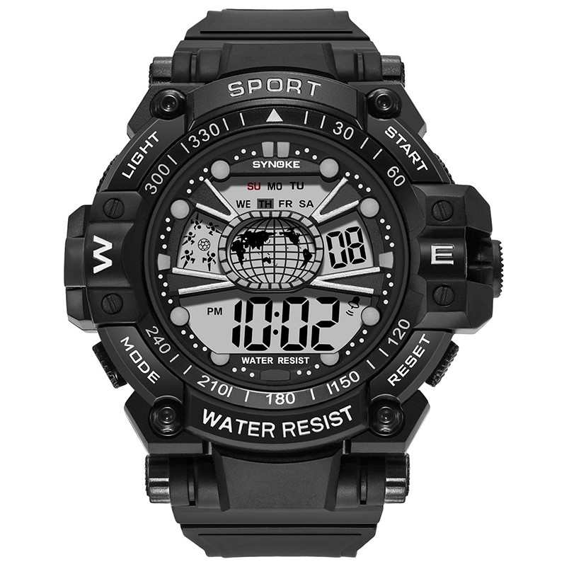 Đồng hồ điện tử thể thao thời trang trang nam cá tính dây nhựa cao cấp SYNOKE PKHRSNK015 (55 mm) | BigBuy360 - bigbuy360.vn