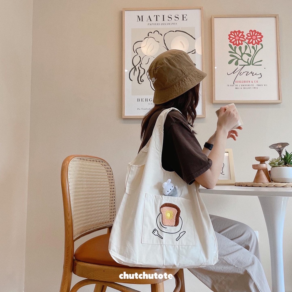 T278/ Túi vải tote bé thỏ dễ thương kiểu dáng Nhật Bản xinh xắn
