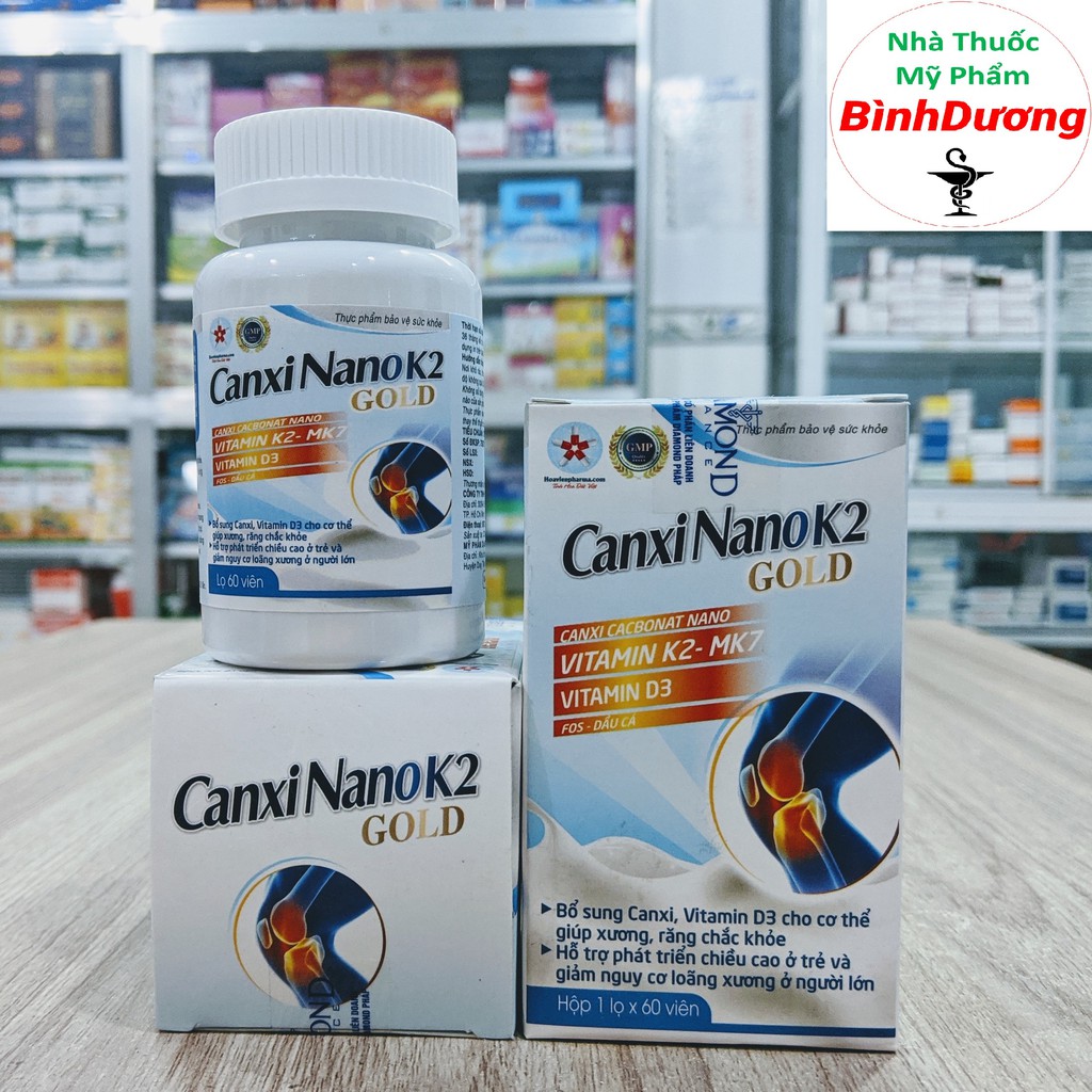 Canxi Nano K2 Gold - Bổ sung Canxi, vitamin K2-D3 cho phụ nữ có thai, trẻ đang phát triển chiều cao, người lớn tuổi