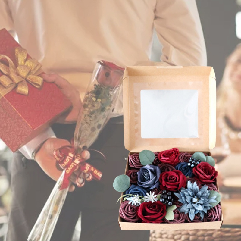 Hộp Đựng Hoa Hồng Giả Trang Trí Tiệc Cưới DIY