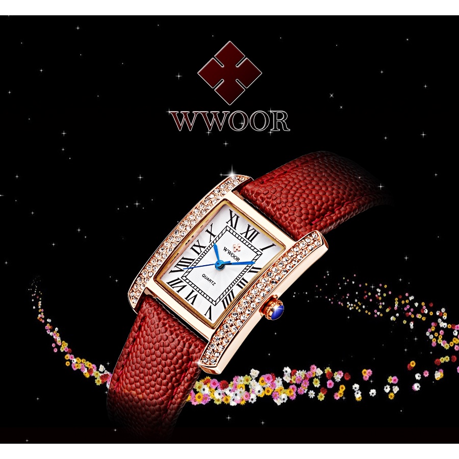 WWOOR Đồng Hồ Chống Thấm Nước Kiểu Dáng Sang Trọng Cho Nữ