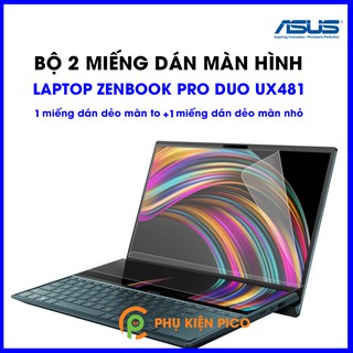 Dán màn hình Laptop Asus ZenBook Pro Duo UX481 PPF cao cấp dẻo trong suốt bộ 2 miếng