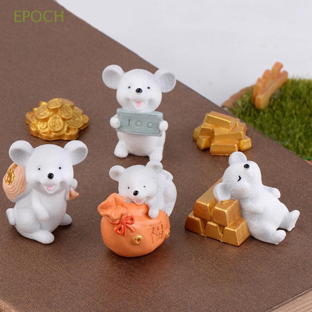 Mô hình tượng chuột thần tài làm thủ công bằng nhựa dùng trang trí nhà ở
