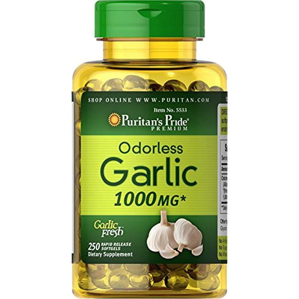 Viên uống dầu tỏi không mùi Puritan's Pride Odorless Garlic (100 viên) 1000mg