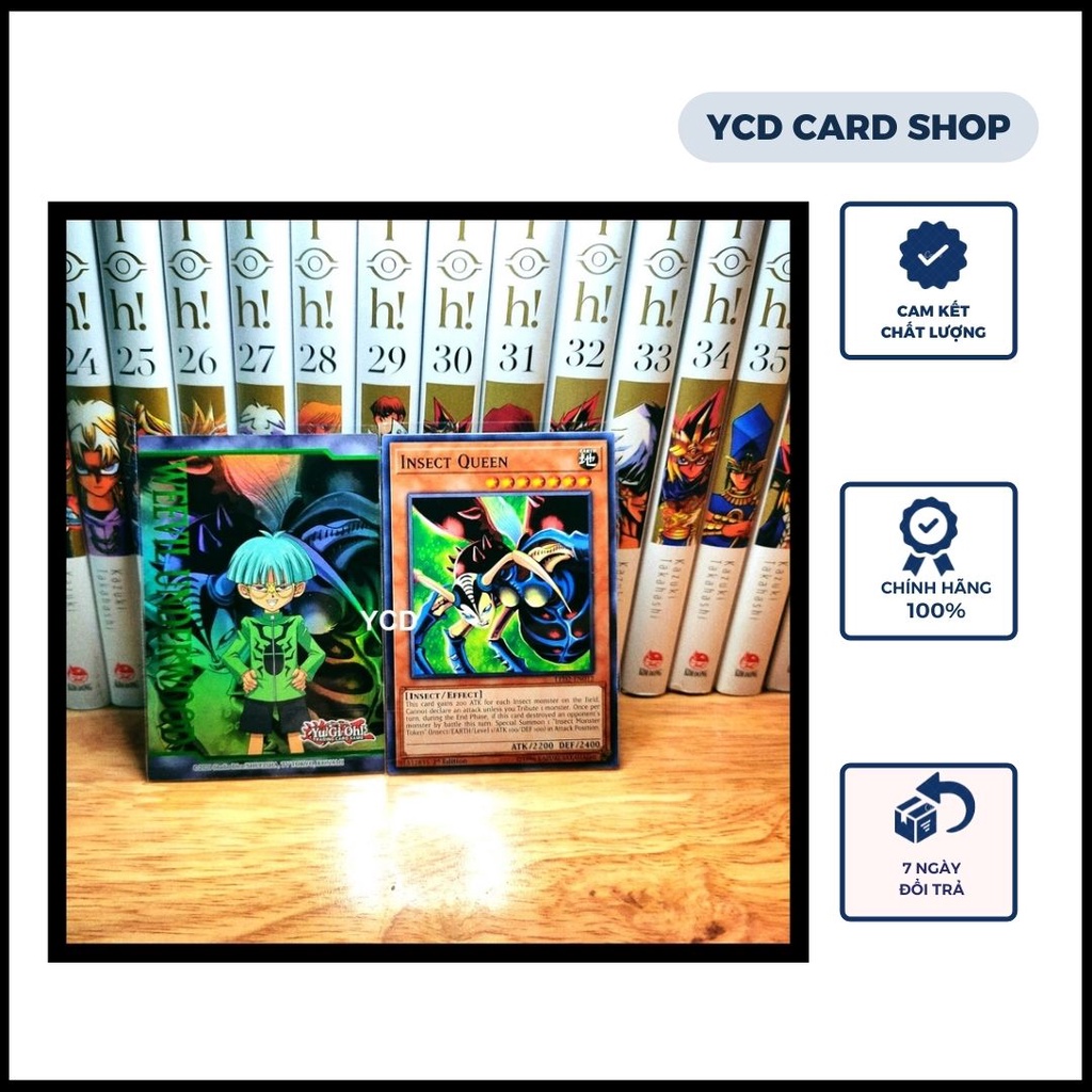 Thẻ bài yugioh chính hãng Legendary Duelists: Weevil Underwood kèm chủ bài Insect Queen