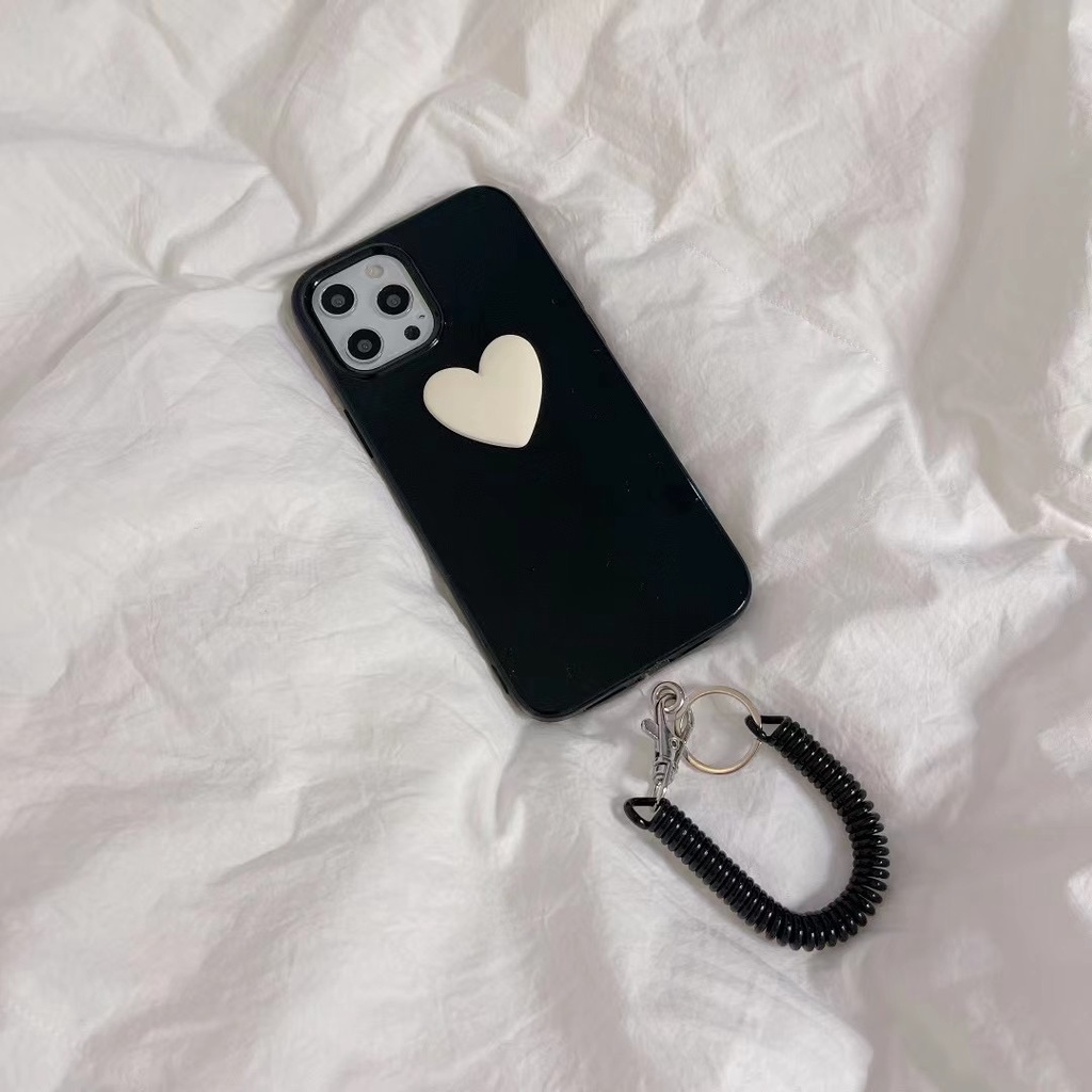 Ốp Điện Thoại Tpu Mềm Chống Rơi Màu Kẹo Hình Trái Tim Có Dây Đeo Cho Iphone 12 Pro Max 11 Pro Max Xs Max Xr X 7 8 Plus 7 Plus