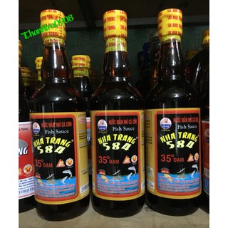 Nước mắm nhỉ cá cơm 584 nha trang 35 độ đạm,chai 500ml