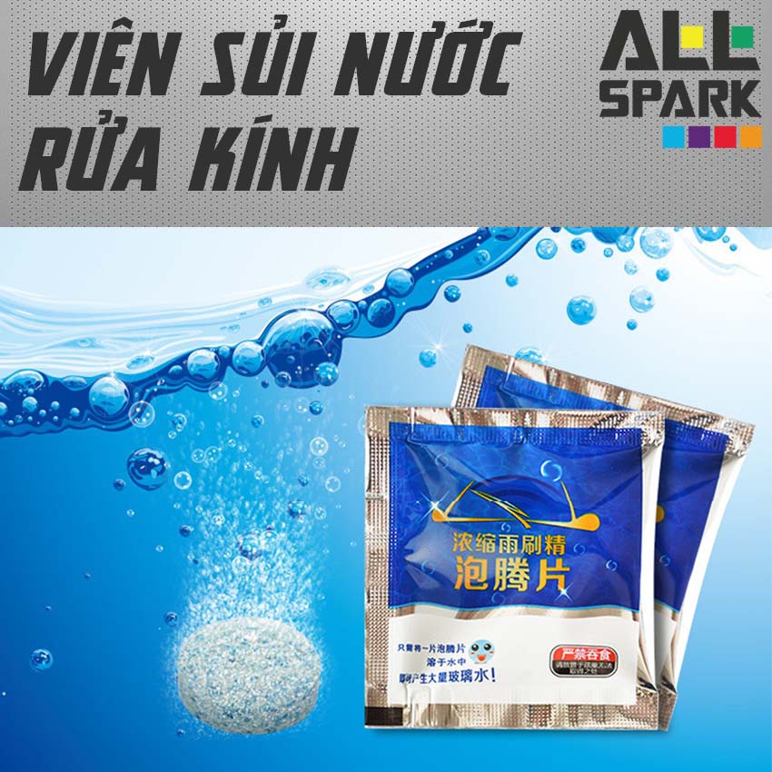 Viên Sủi Nước Rửa Kính Xe Ô Tô - 1 Viên Sủi Nước Rửa Kính Dùng Cho 4 Lít Nước - Viên Rửa Kính Ô Tô