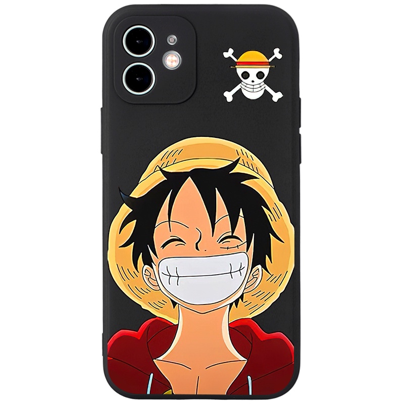 Ốp lưng JURSUE mềm chống bẩn hoạt hình độc lạ đen Cho iPhone 14 13 12 11 Pro Max SE 2020 X XR XS 8 7 ip 6S 6 Plus Y2166