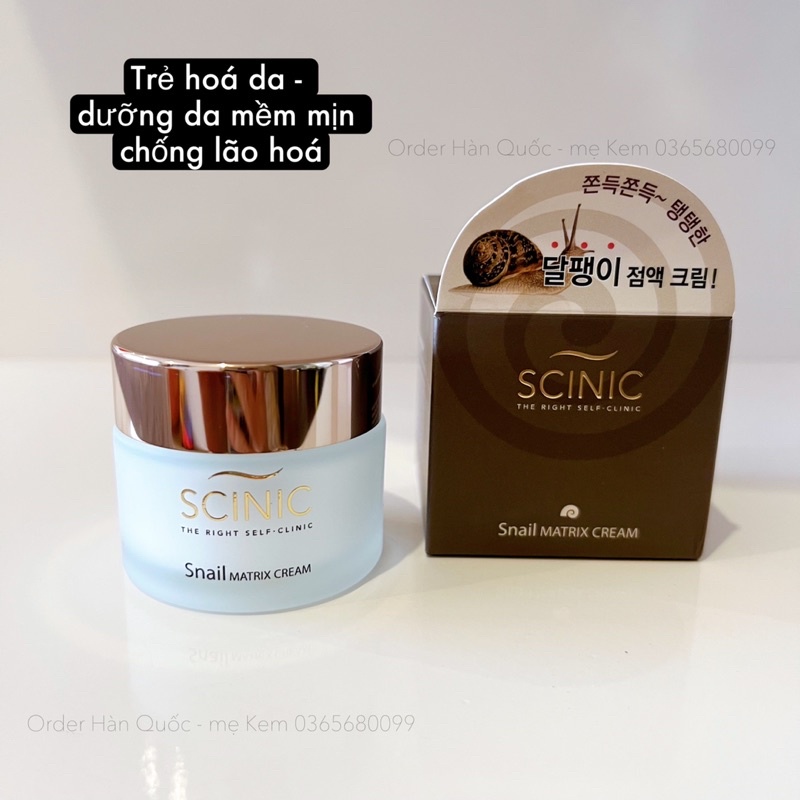 Kem dưỡng trắng và tái tạo da ốc sên Snail Matrix Cream Scinic 50ml