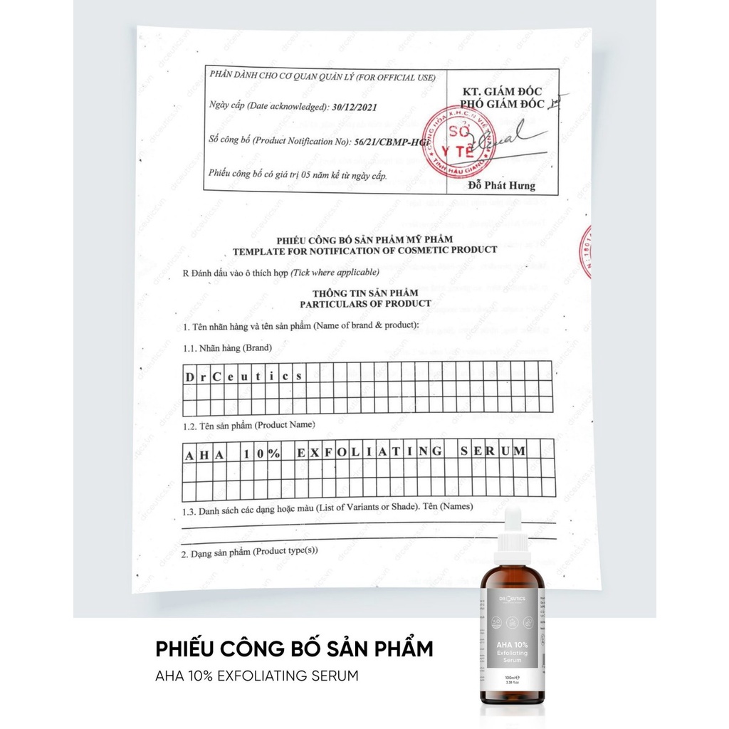 Dung Dịch AHA DrCeutics Tẩy Da Chết Làm Sáng Và Chống Lão Hóa Da 100ml