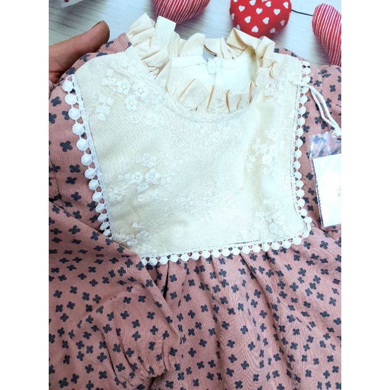 Váy nỉ nhung lót lông dáng Baby doll cho bé gái 3-7y (Hàng Quảng Châu)