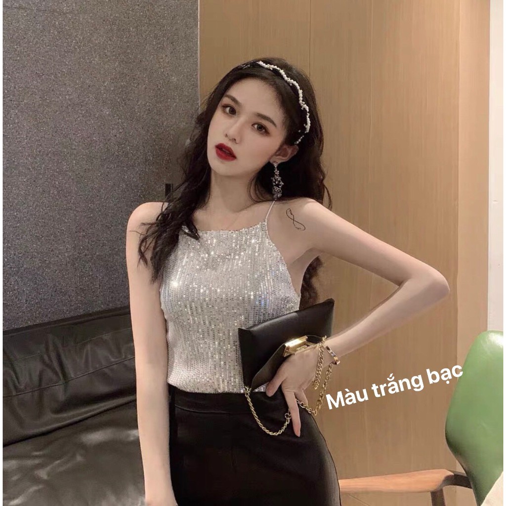 Áo Yếm 2 Dây Phối Kim Sa Lấp Lánh | BigBuy360 - bigbuy360.vn