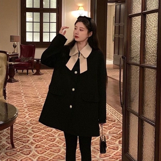 Áo Khoác Len Tay Dài Dày Dặn Thời Trang Mùa Đông Cho Nữ