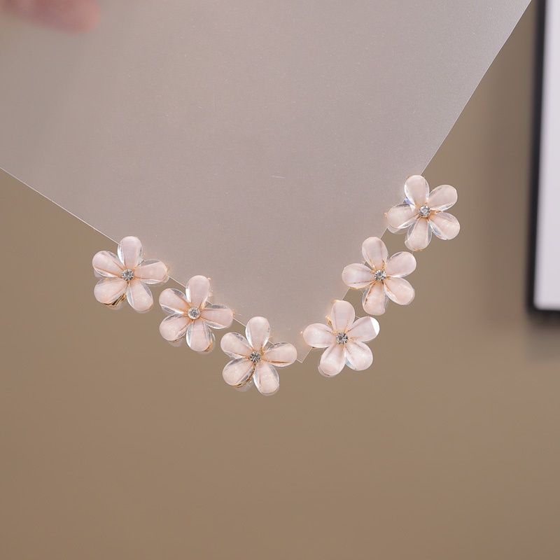 Kẹp Tóc Hình Cánh Hoa Đính Đá Bằng Nhựa Acrylic Phong Cách Hàn Quốc Cho Nữ
