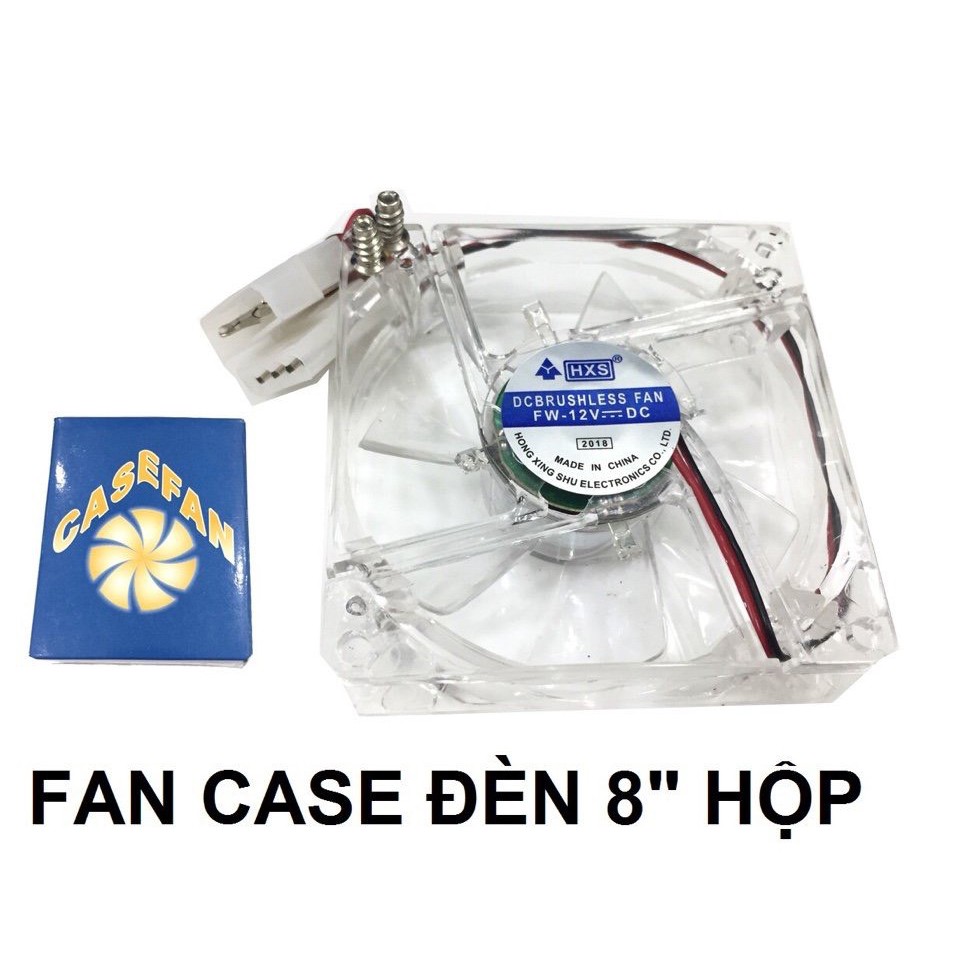 fAN CASE, QUẠT TẢN NHIỆT CPU 8 INCH CÓ HỘP CÓ ĐÈN LED