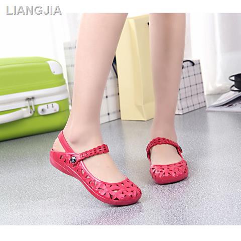 ☞✿Giày Sandal Nhựa Đế Xuồng Mềm Thời Trang Đi Biển Mùa Hè Cho Nữ