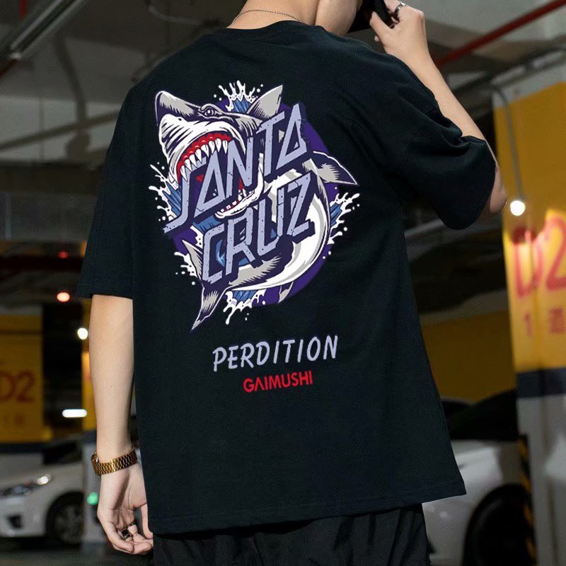 Men's Fashion Cartoon Print Short Sleeve T-shirt