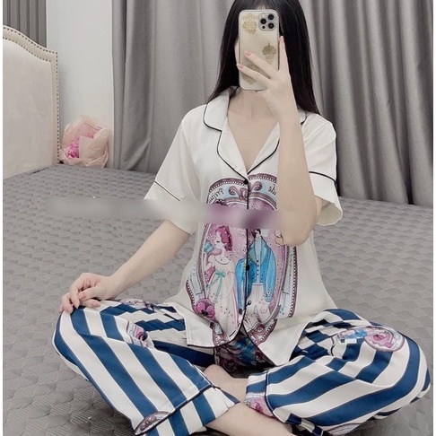 Bộ Pijama - Bộ Lụa Quần Dài Chất Liệu Latin Cao Cấp [HÀNG CHUẨN ĐẸP], Form Dưới 60kg | BigBuy360 - bigbuy360.vn