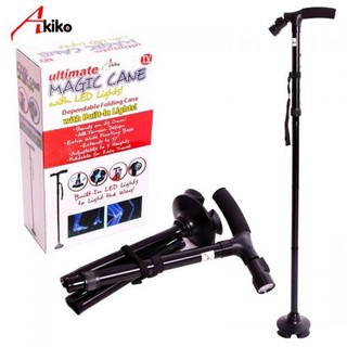 Gậy chống chân, chống trượt Trusty Cana cho người già, xếp gọn, có đèn pin, Gậy 4 chân hỗ trợ người đau chân
