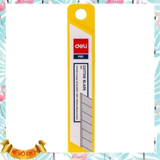 Lưỡi dao rọc giấy deli, cỡ lớn, loại 8 lưỡi bạc - 10 chiếc lưỡi/hộp - e2011