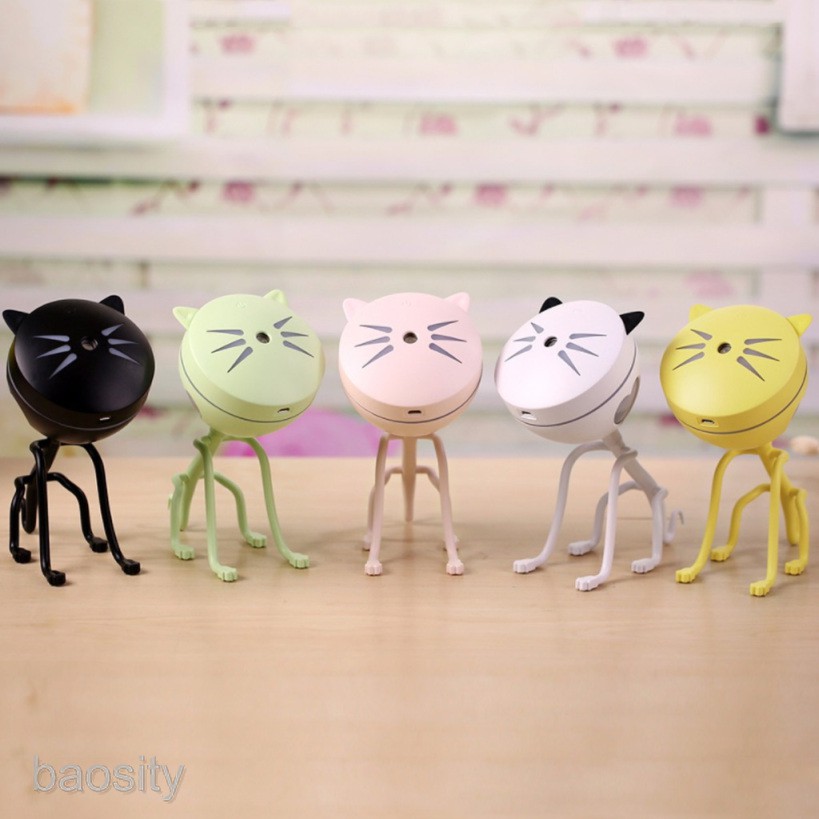 150ML Portable Cat USB Air Humidifier with Auto Shut-off Night Light