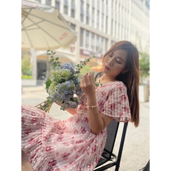 Đầm hoa voan thêu ren Loria dress Shegrace