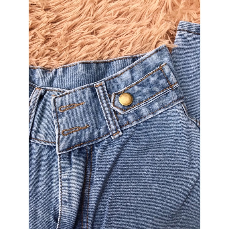 Quần bò ống rộng nữ cạp siêu cao, kiểu túi hộp Ms 46 | BigBuy360 - bigbuy360.vn