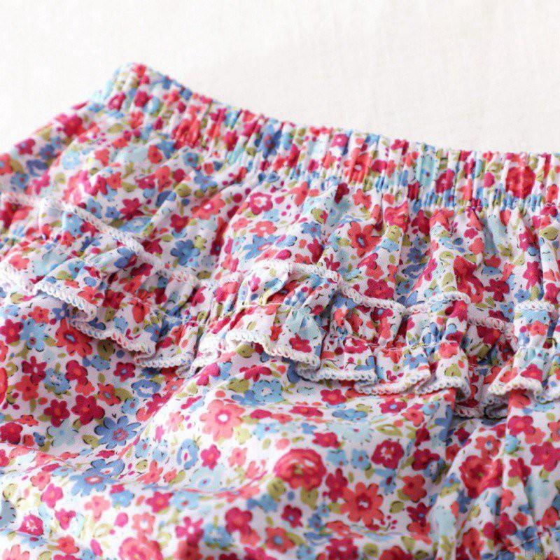 Set áo thun ngắn tay cổ tròn + quần short đáng yêu cho bé gái