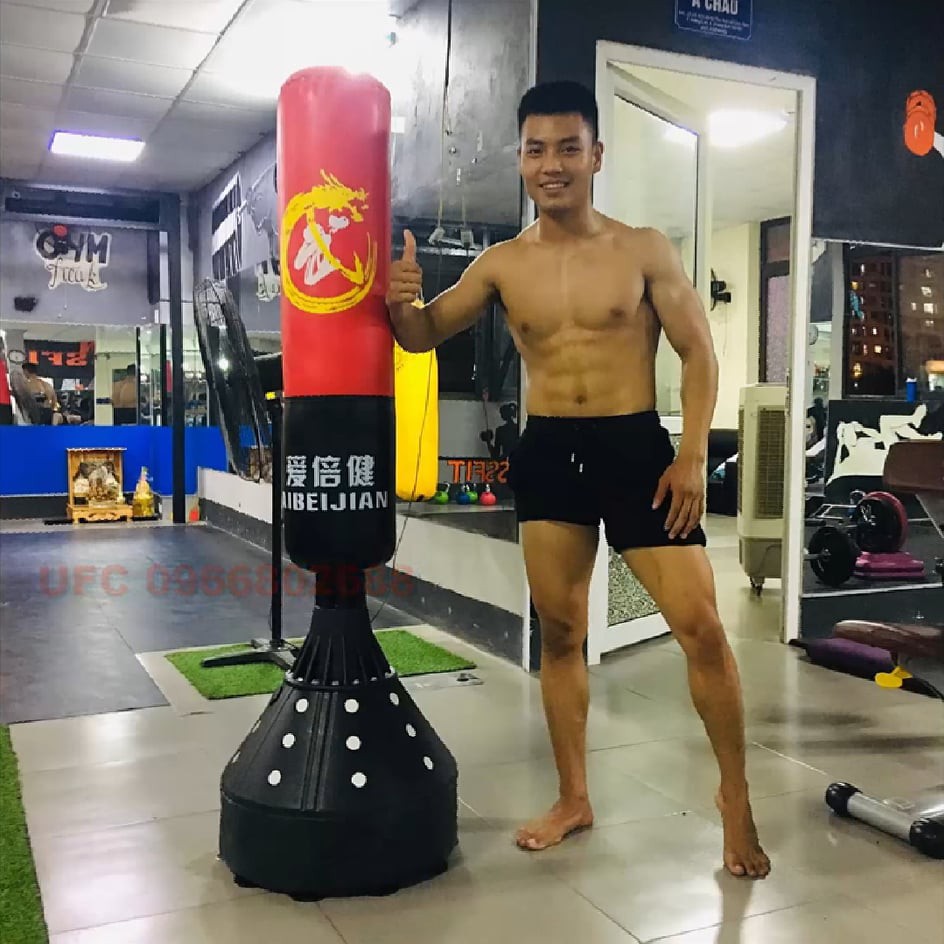 Bao Cát Đấm Bốc Tự Đứng + Găng boxing rồng lửa + băng đa + bóng phản xạ - Thiết bị đấm bốc dành cho boxing