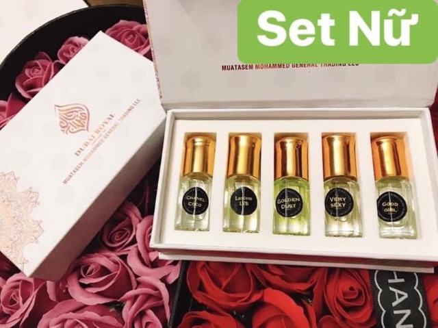 Set 5lọ 5ml tinh dầu nước hoa Dubai Nam Nữ (Hàng Chính Hãng) | Thế Giới Skin Care