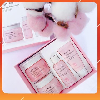 Bộ kem dưỡng trắng da/ bộ dưỡng ẩm, trắng da chiết xuất lá hoa anh đào innisfree jeju cherry blossom cream duo set