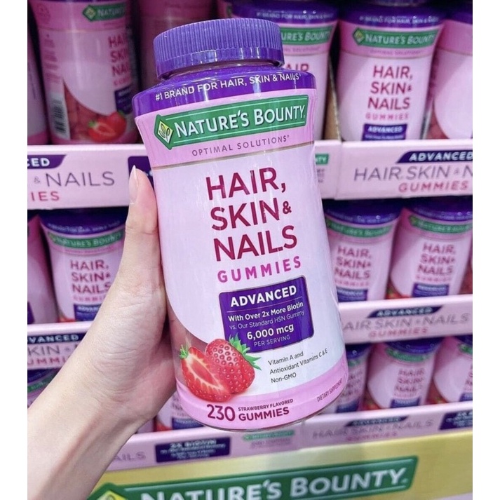 11/2023 Kẹo dẻo hỗ trợ tóc dày, móng khoẻ và da đẹp Nature's Bounty Hair,  Skin, Nails Gummies Mỹ | Shopee Việt Nam