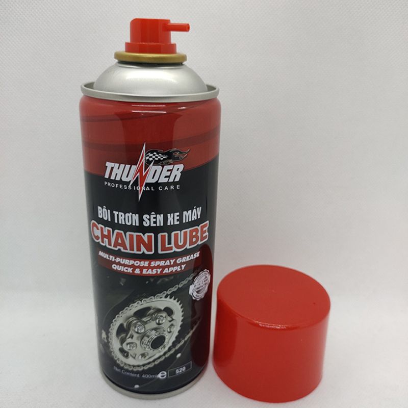 Combo bảo dưỡng sên chống văng Thunder Chain Lube 400ml và Rửa sên MC - 40 , bàn chải sên 3D DoChoiXeMay