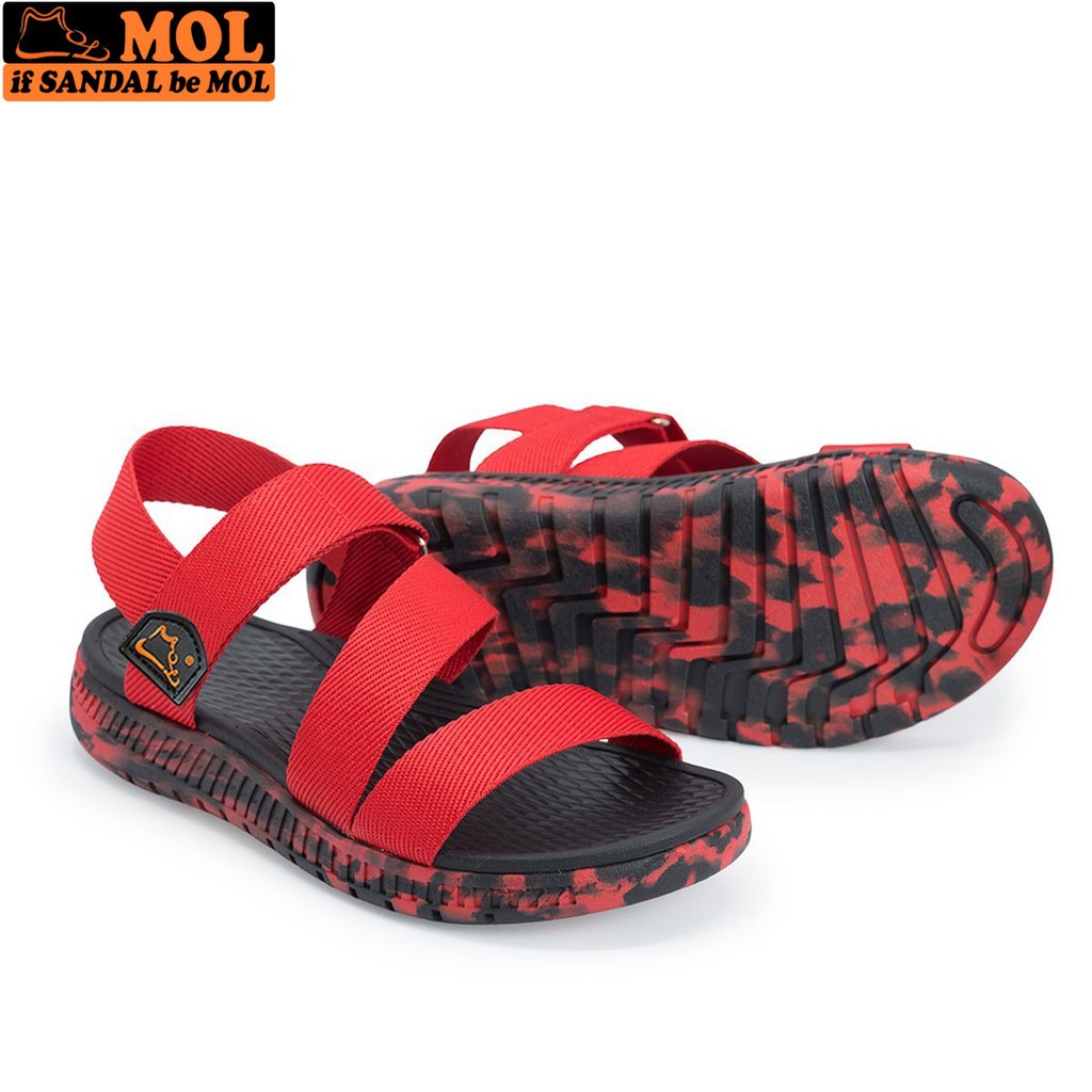 Giày sandal couple nam nữ quai ngang siêu nhẹ có quai hậu cố định cho cặp đôi mang đi học đi biển du lịch hiệu MOL MS2RB