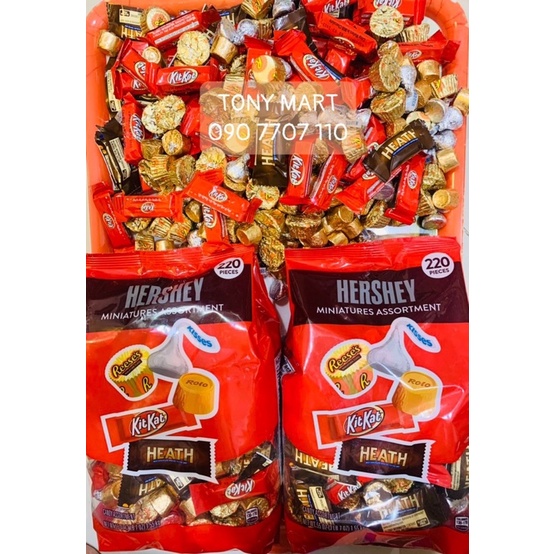 COMBO LẺ 300G KẸO CHOCOLATE TỔNG HỢP 5 LOẠI HERSHEY MINIATURES ASSORTMENT CHOCOLATE - USA