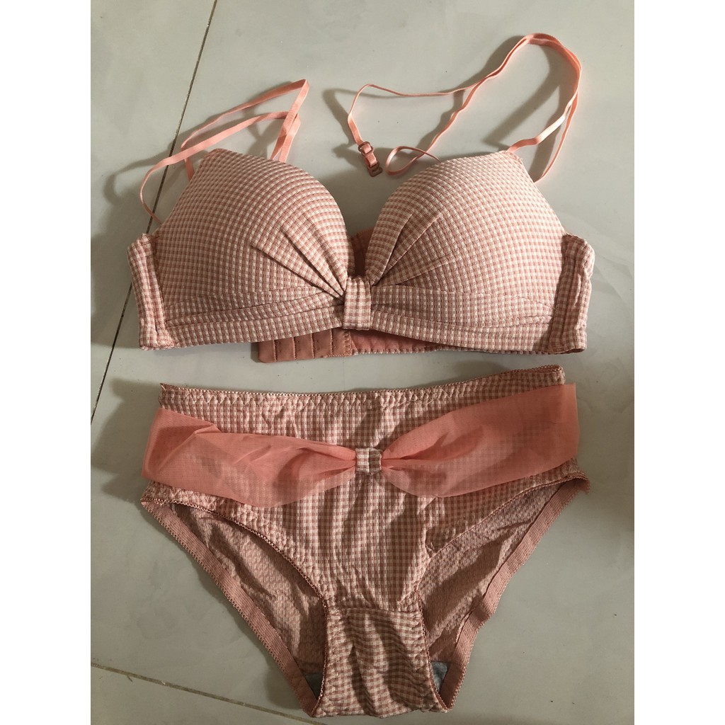 Bộ Đồ Lót Kẻ, Áo Lót Nơ Đúc Su Đẩy Ngực  970 AL31-Lins | BigBuy360 - bigbuy360.vn