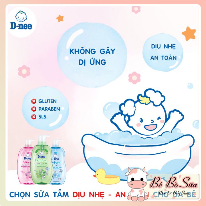 Sữa tắm gội sơ sinh DNEE, CHÍNH HÃNG TEM ĐẠI THỊNH, KHÔNG GÂY KÍCH ỨNG, an toàn cho da bé, Dành cho bé từ 0-3 tuổi