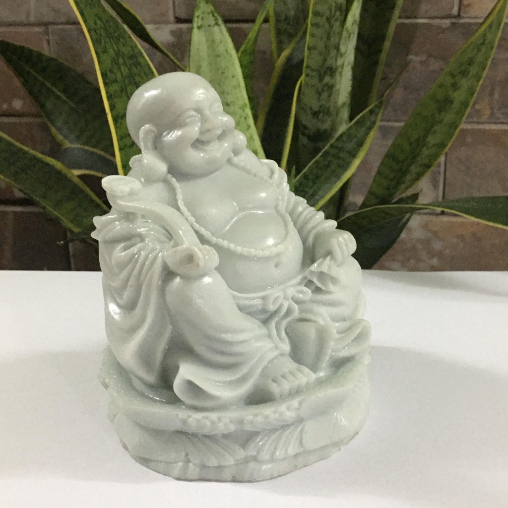 Tượng Phật Di Lặc cao 14 cm rộng 10 cm màu sứ