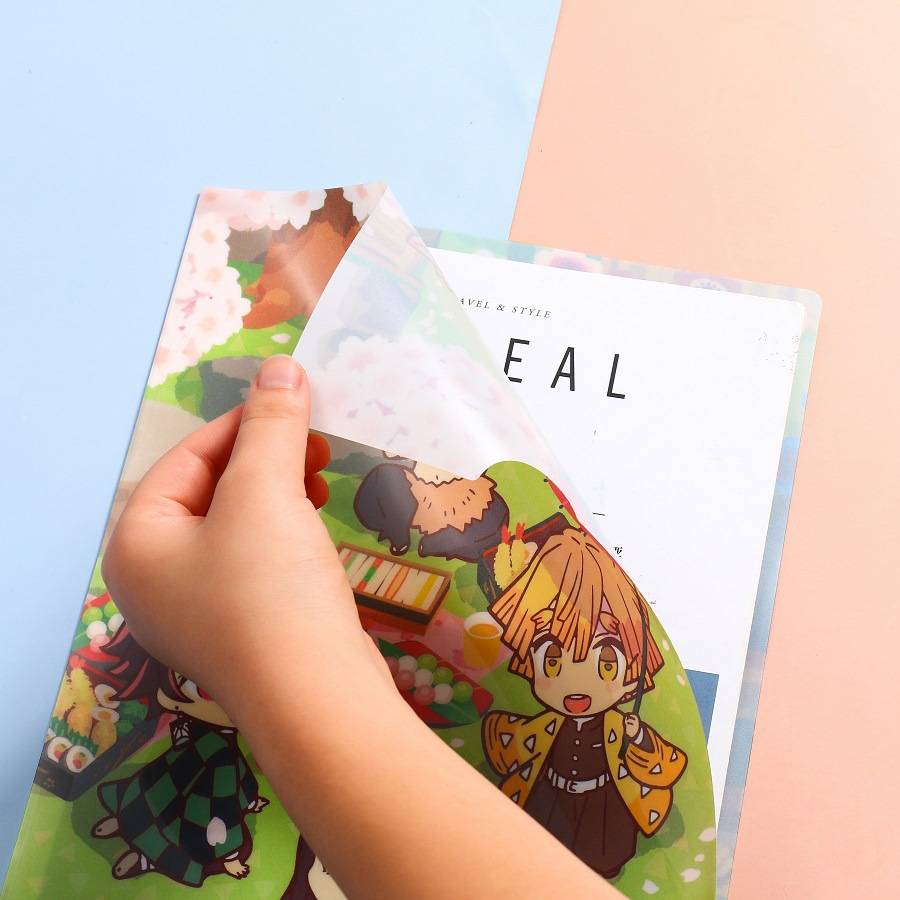 Túi đựng tài liệu khổ A4 nhiều ngăn hình hoạt hình Jujutsu Kaisen Yuuji Gojou Satoru Fushiguro Megumi Kugisaki Nobara