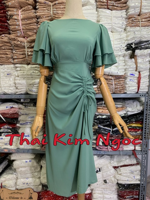 Đầm maxi tay rũ rút thân | BigBuy360 - bigbuy360.vn