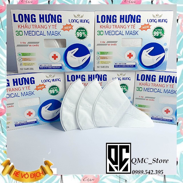 [GIÁ SỈ] Khẩu trang 3D công nghệ Nhật Bản ( Hộp 50 cái )# QMC