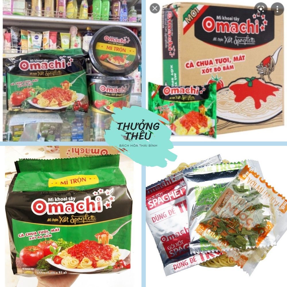 5 Gói x 91g Mì tôm Trộn Khoai Tây Omachi Xốt Spaghetti