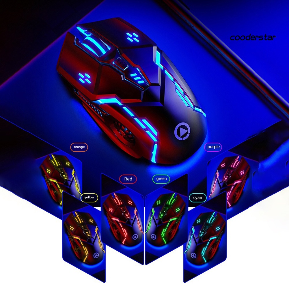 Chuột gaming ZJ-DN có dây 6 nút 3200DPI không gây tiếng ồn và ánh sáng kèm cáp USB