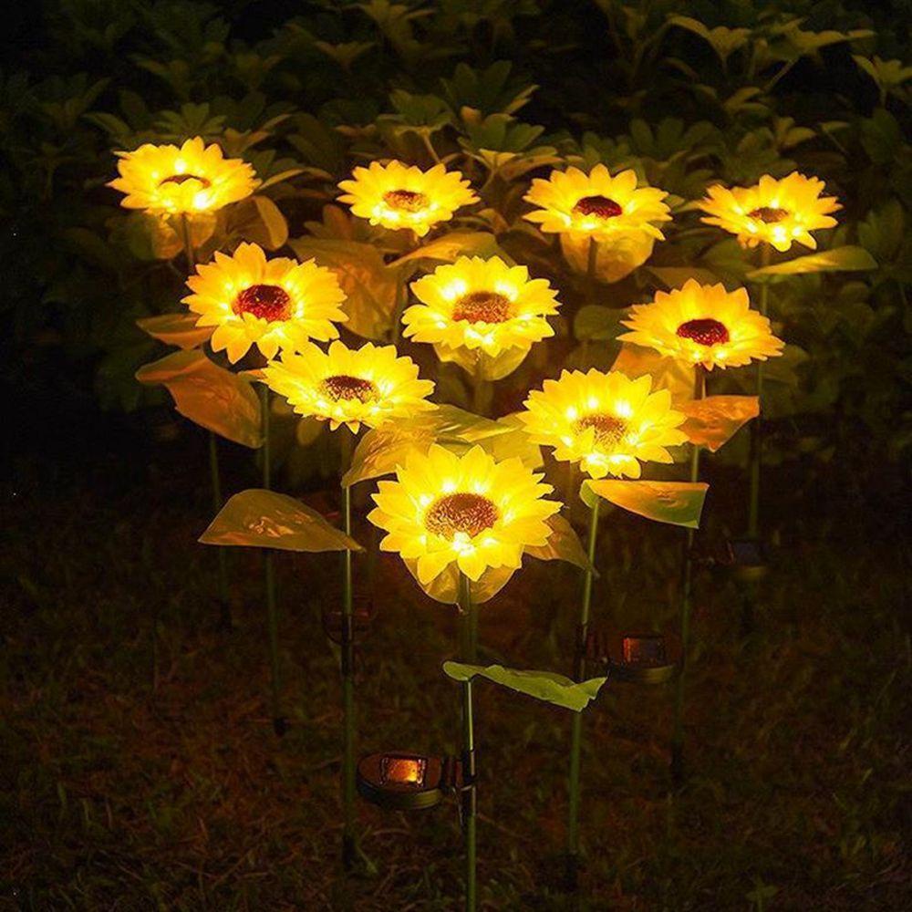 LLOYD Đèn LED Năng Lượng Mặt Trời Chống Thấm Nước Hình Hoa Hướng Dương Trang Trí Sân Vườn